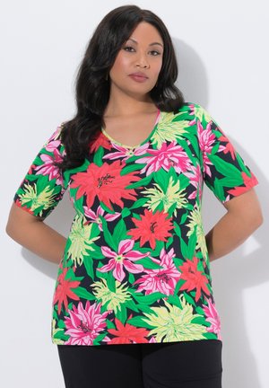 A-LINIE V-AUSSCHNITT HALBARM - T-shirts print - dark raspberry