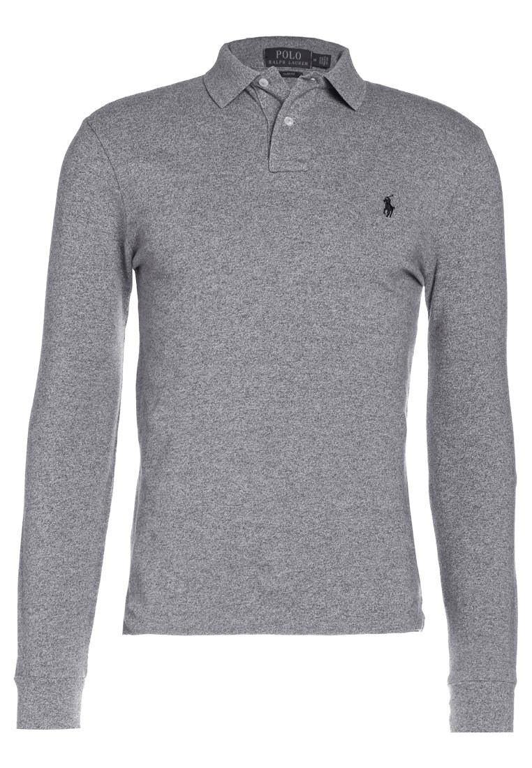 Polo Ralph Lauren SLIM FIT LONG SLEEVE - Poloshirt - canterbury  heather/grijs - Zalando.nl