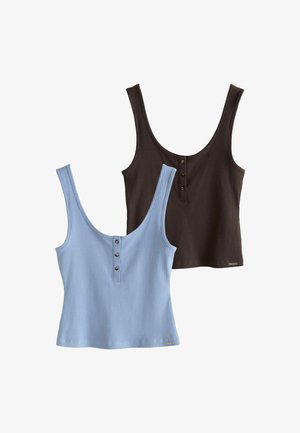 Next, PETITE FIT - RIBBED VESTS 2 PACK . - Débardeur - blue brown