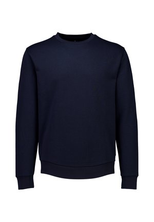 Navyblauwe sweatshirt van zachte stof, met een ronde halslijn, lange mouwen en geribde manchetten en zoom voor een aansluitende look.