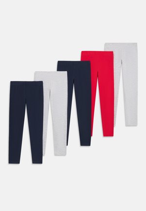 5 PACK UNISEX - Legging (type pantalon) - light grey/red/dark blue