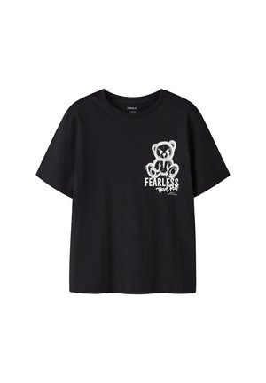 NKMDIPO BOX - T-shirt con stampa - black