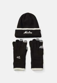 SCRIPT BEANIE UNISEX SET - Fingerhandschuh - black