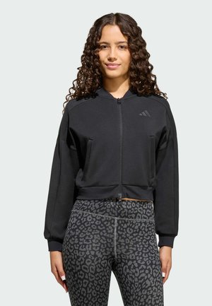 FUTURE ICONS 3 STRIPES FULL ZIP TRACK - Zip-up sweatshirt - black   black