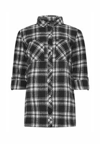 CHECK ROLLED SLEEVE - Hemdbluse - black