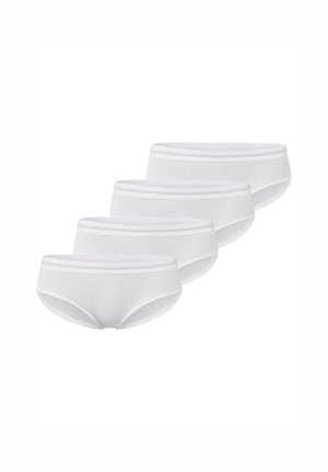 Weiße Baumwollslips im Viererpack, mit einem gerippten Muster und einem elastischen Bund für zusätzlichen Komfort.