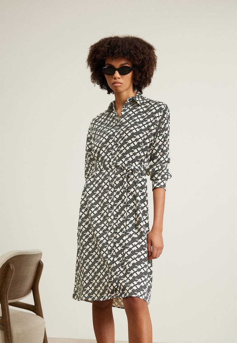 GANT PATTERN SHIRT DRESS Shirt dress linen/offwhite Zalando