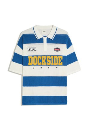 Bershka, STRIPED - POLO - Polo - blue