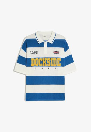 Bershka, STRIPED - POLO - Polo - blue