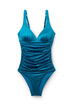 Tezenis, SHINY GLAM ONE-PIECE WITH RUCHED TRIANGLE - Traje de baño - blue