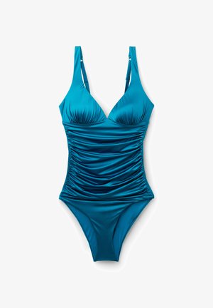 Tezenis, SHINY GLAM ONE-PIECE WITH RUCHED TRIANGLE - Traje de baño - blue