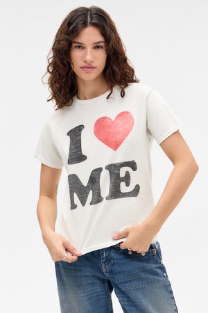 BDG Urban Outfitters I HEART ME - Tricou cu imprimeu - white