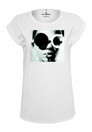 CLASSIC ROLL UP GLASSES - Print T-shirt - white