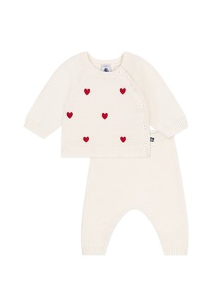 NEWBORN UNISEX - Broek - marshmallow/pompei
