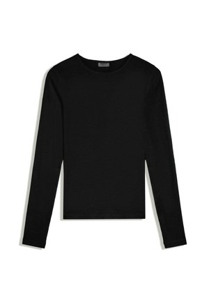 Bershka, LONG SLEEVE ROUND NECK - T-SHIRT - Langærmet T-shirt - black