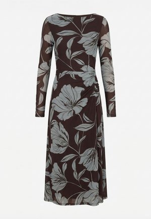 Forever New, SHELLEY GATHERED MIDI DRESS - Robe de jour - brown/blue floral