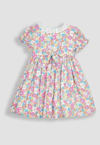 JoJo Maman Bébé SUMMER FLORAL FRILL COLLAR - REGULAR FIT - Freizeitkleid - white