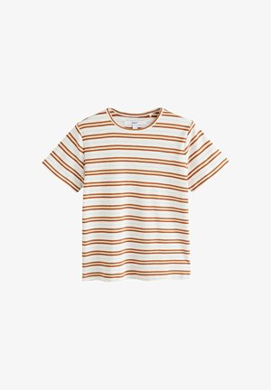 Next, REGULAR FIT - SHORT SLEEVE CREW NECK T-SHIRT . - Nyomott mintás póló - orange stripe