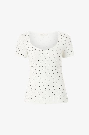 Ellos Collection, OBERTEIL MIT HERZFÖRMIGEM AUSSCHNITT. - Camiseta estampada - weiß gefleckt