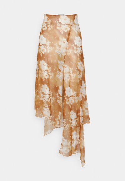 Ioannes SHAWL SKIRT - A-vonalú szoknya - sprayed lace ochre