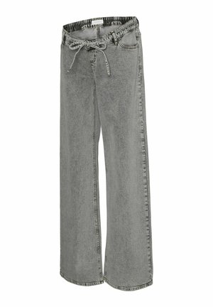 MAMALICIOUS UMSTANDS - Wide leg - light grey denim