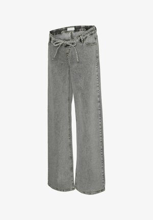 MAMALICIOUS UMSTANDS - Wide leg - light grey denim