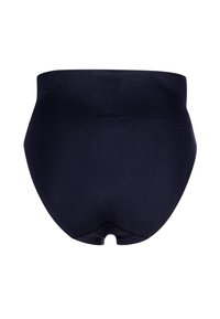 Höga svarta underkläder med en mjuk struktur, elastisk midja och minimalistisk design utan synliga sömmar.