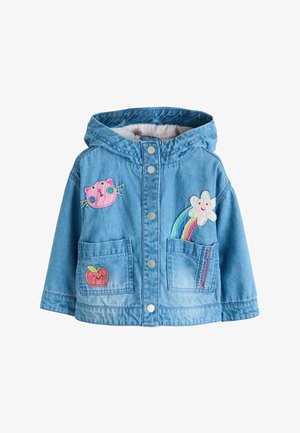 Next, REGULAR FIT - EMBROIDERED CHARACTER - Denim jacket - mid blue