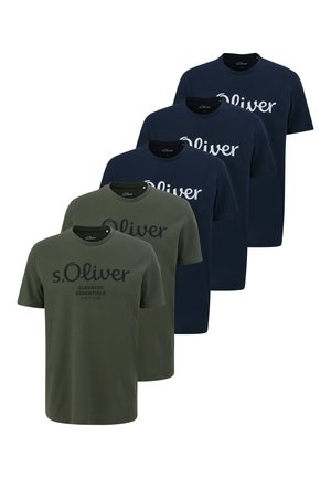 5 Pack - T-shirt con stampa - blau   grün