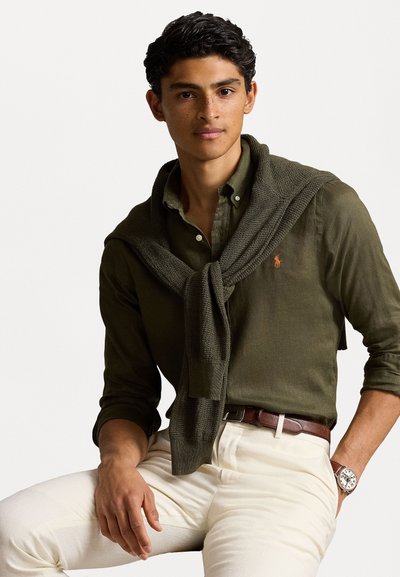 Polo Ralph Lauren SLIM FIT LINEN SHIRT - Skjorta - thermal green