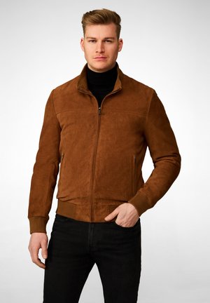 HENRY - Leather jacket - cognac