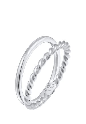 2 PACK BASIC TWISTED - Ring - silber