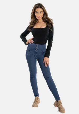 PUSH UP  NAVETTA VITA ALTA CON BOTTONI - Jeans Skinny Fit - blu