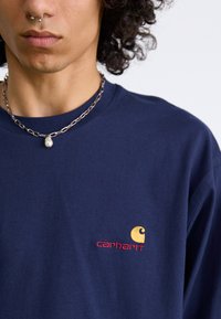 Carhartt WIP AMERICAN SCRIPT - Langarmshirt - air force blue