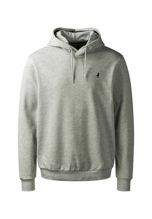 Šviesiai pilkas gobtuvėlis, pagamintas iš minkštos medžiagos. Su kengūros tipo kišene, reguliuojamais raišteliais ir mažyte logo ant krūtinės.