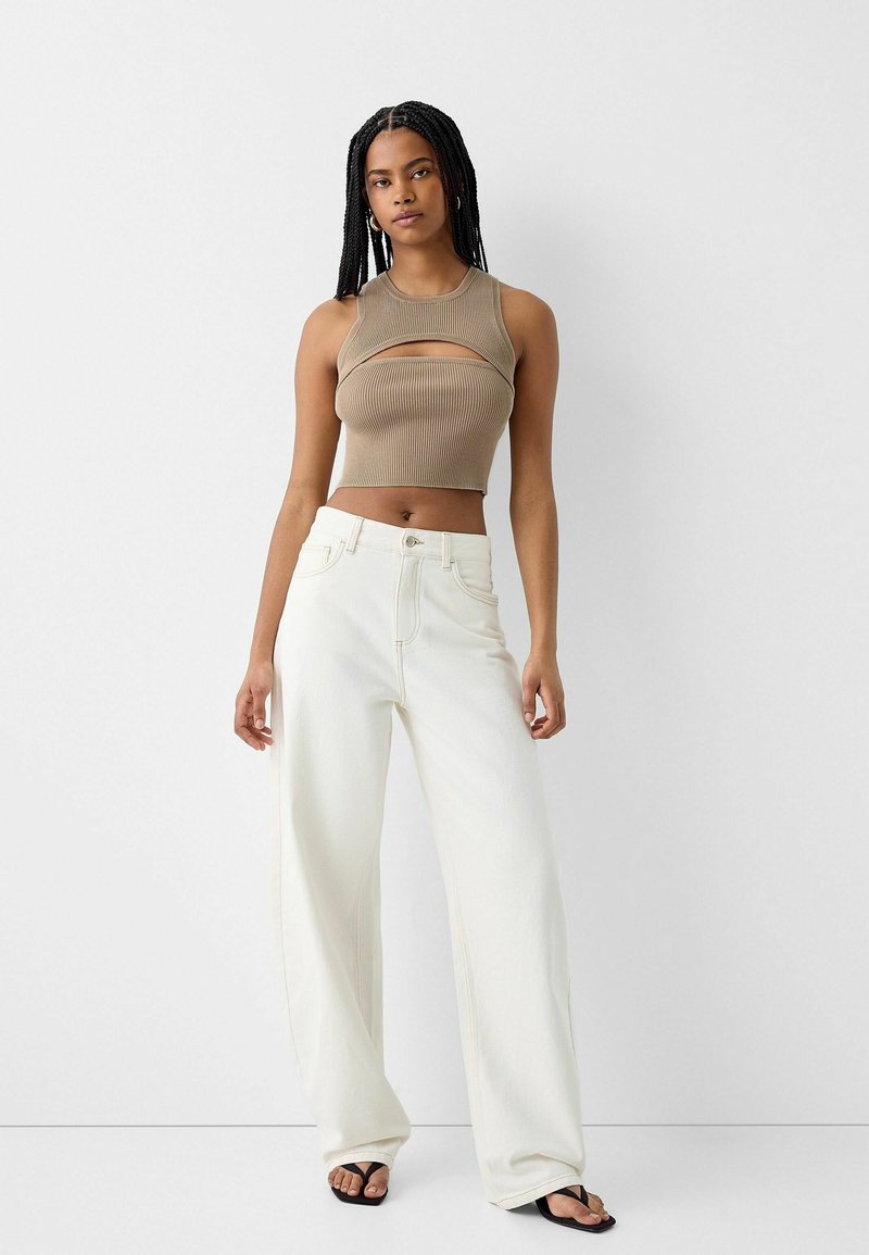 Bershka Top zandkleur Bershka Top zandkleur