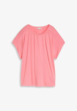 TOM TAILOR, TOM TAILOR T-SHIRT T-SHIRT MIT RAFFUNGEN - Basic T-shirt - soft fuchsia pink