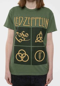 Paradiso Clothing LED ZEPPELIN GOLD SYMBOLS - Print T-shirt - green