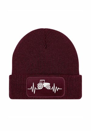 MIT PATCH TRAKTOR HERZSCHLAG - Beanie - bordeauxrot