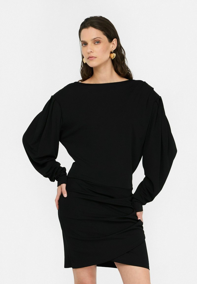 LIU JO DRAPED  - Trikotaažkleit - black