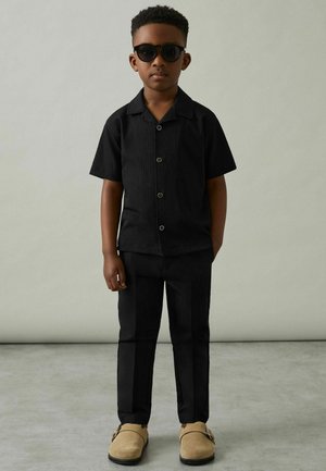 Reiss REISS HUNT TEXTURED CUBAN COLLAR SHIRT - Ing - black