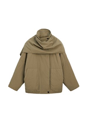 Massimo Dutti, QUILTED BOMBER JACKET WITH SCARF - Light jacket - camel