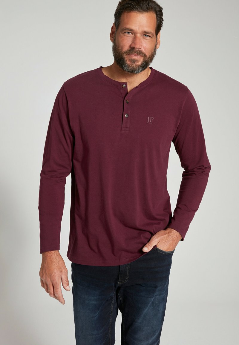 JP1880 LONG SLEEVE HENLEY - Langærmet T-shirt - aubergine
