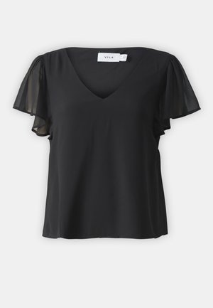 VILA, VIMICADA V NECK  - Μπλούζα - black