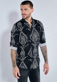 Emilio Adani LANGARM-GEMUSTERT - Hemd - schwarz