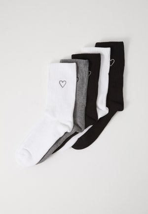 Anna Field 5 PACK - Zoknik - white/grey melange/black
