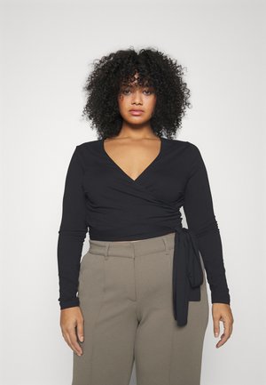 Tops ar garām piedurknēm - black