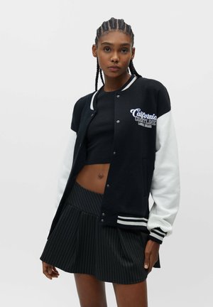 WITH CONTRAST SLEEVES - Bomber Jacket - mottled black