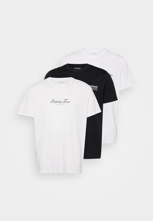 Jack & Jones JORMARINA TEE CREW NECK 3 PACK - Print T-shirt - black/bright white