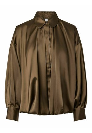 YAS, HEMD YASPELLA BUBBLE HEM - Overhemdblouse - teak